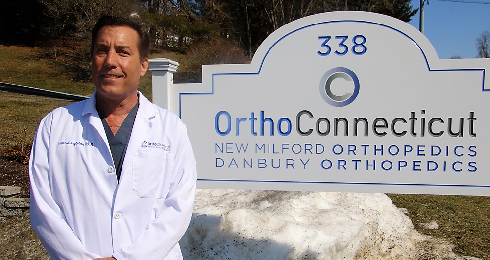 Dr. Thomas Guglielmo, a podiatrist, is seeing patients at the OrthoConnecticut practice office in Litchfield. BZ photo
