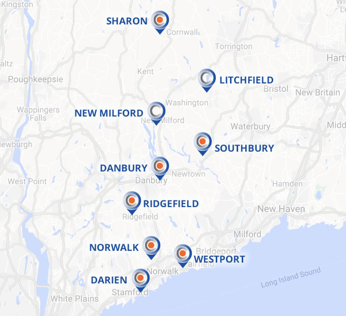 OrthoConnecticut locations map